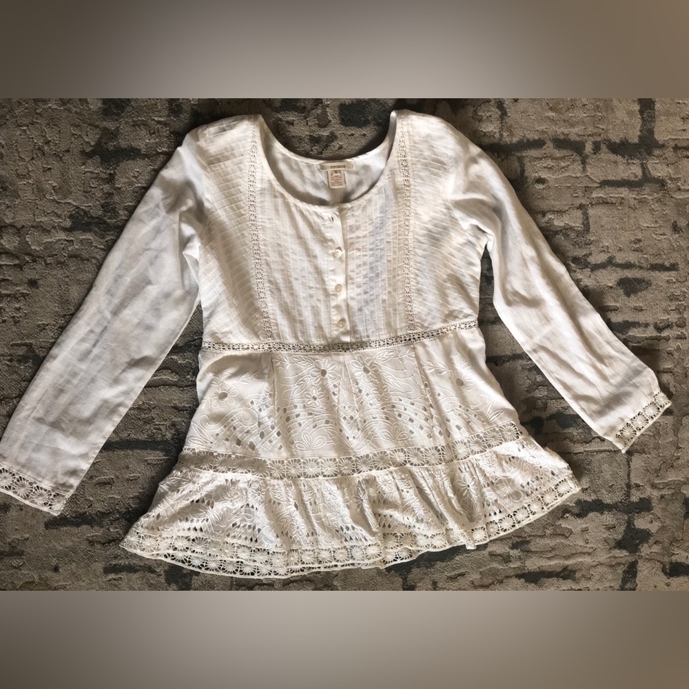 Sundance White Lace Midi Dress Small
